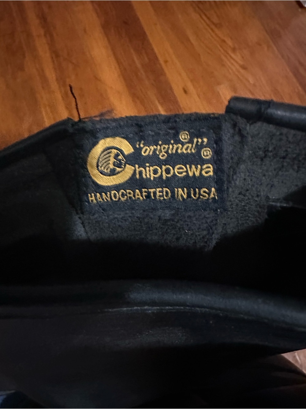 Chippewa Black Leather Women's Engineer Combat Boots - Picture 2 of 3